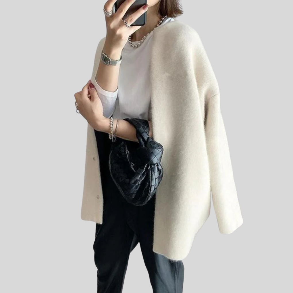 Kardigan Oversize Damski na Napy z Kieszeniami