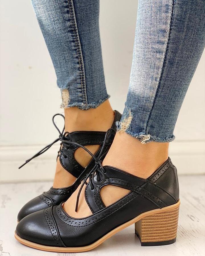 Dafne | Buty Damskie Oxford z Sznurowanym Zapięciem i Perforacjami | Elegancki Styl na Każdą Okazję 4