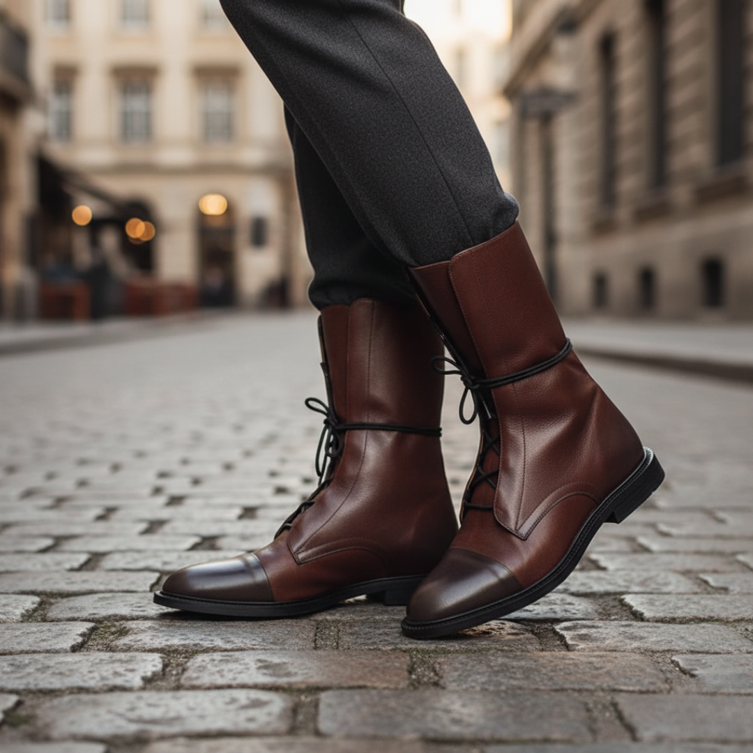Damskie Eleganckie Sznurowane Botki Z Miękką Cholewką