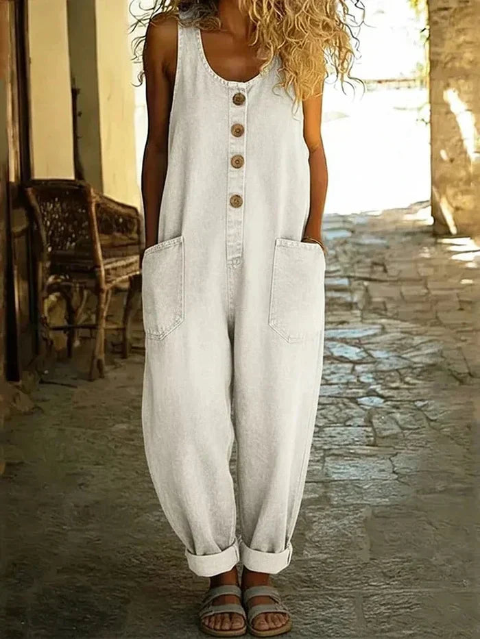 Kobieta's Wygodny Dżinsowy Kombinezon | Stylowy Oversize na Lato