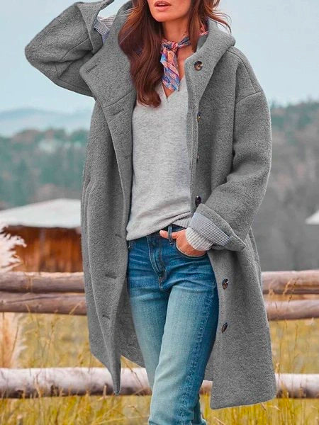 Płaszcz Teddy Damski Oversize z Kapturem