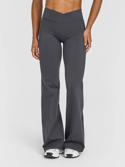 Sylla Spodnie Leginsowe Elastyczne Proste z Kieszeniami