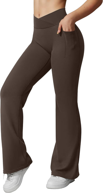 Sylla Spodnie Leginsowe Elastyczne Proste z Kieszeniami