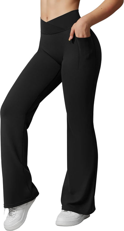 Sylla Spodnie Leginsowe Elastyczne Proste z Kieszeniami