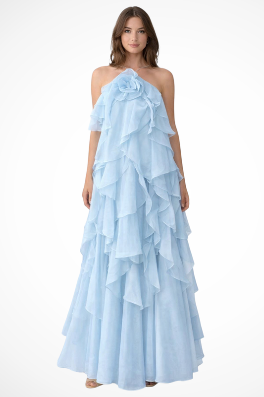 Amelia | Elegancka Maxi Sukienka Damska z Falbanami na Wesele 0