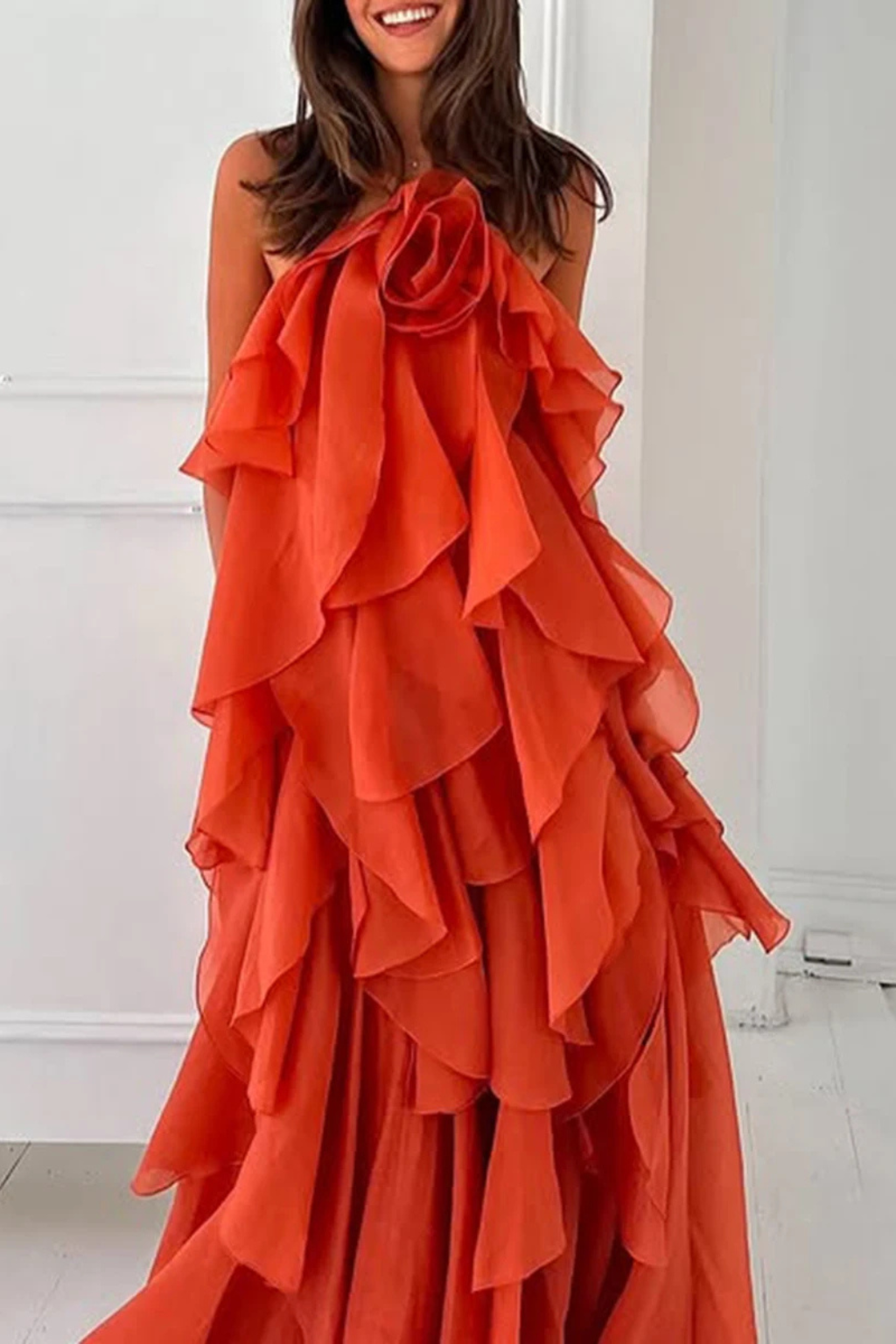 Amelia | Elegancka Maxi Sukienka Damska z Falbanami na Wesele 2