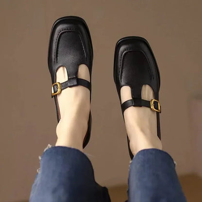 Buty Damskie Mary Jane z Paskiem T-Strap i Kwadratowymi Noskami | Niski Obcas dla Wygody i Stylu 6