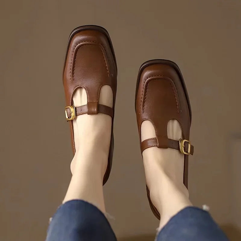 Buty Damskie Mary Jane z Paskiem T-Strap i Kwadratowymi Noskami | Niski Obcas dla Wygody i Stylu 7