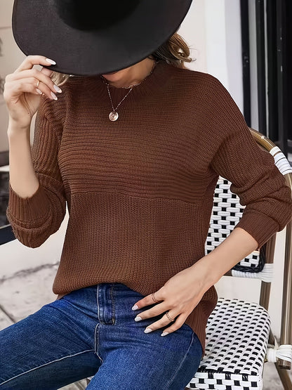 Sweter Oversize Damski z Rozcięciami po Bokach
