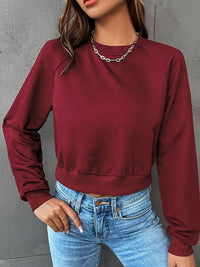 Bluza Damska Krótka z Rękawem Raglanowym