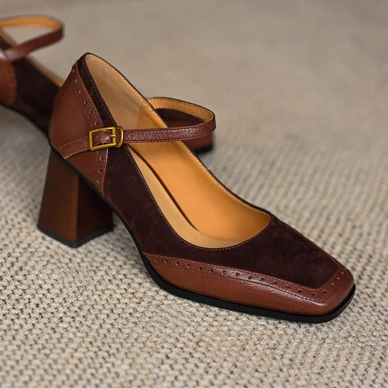 Czółenka Damskie | Czarne Czółenka na Słupku z Paskiem na Kostkę | Elegancki Styl Retro dla Komfortu i Pewności Siebie 3