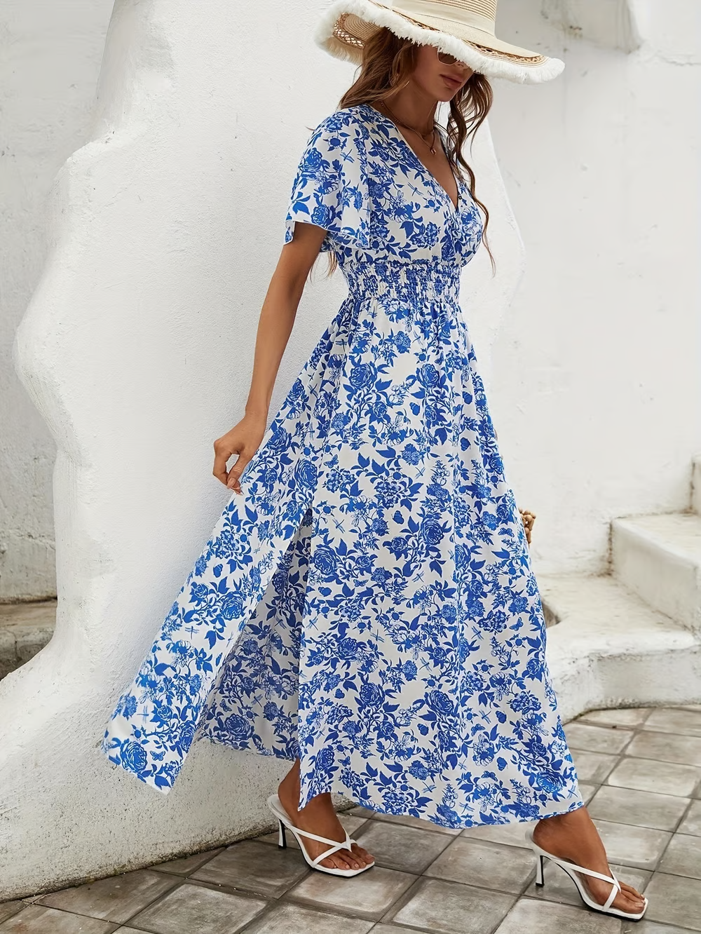 Damska Lekka Kwiatowa Sukienka Maxi | Elegancka i Zwiewna na Lato