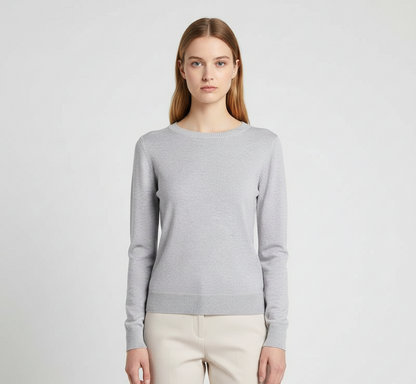 Damski Elegancki Kaszmirowy Sweter z Długim Rękawem