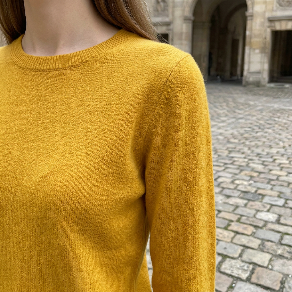 Damski Elegancki Kaszmirowy Sweter z Długim Rękawem