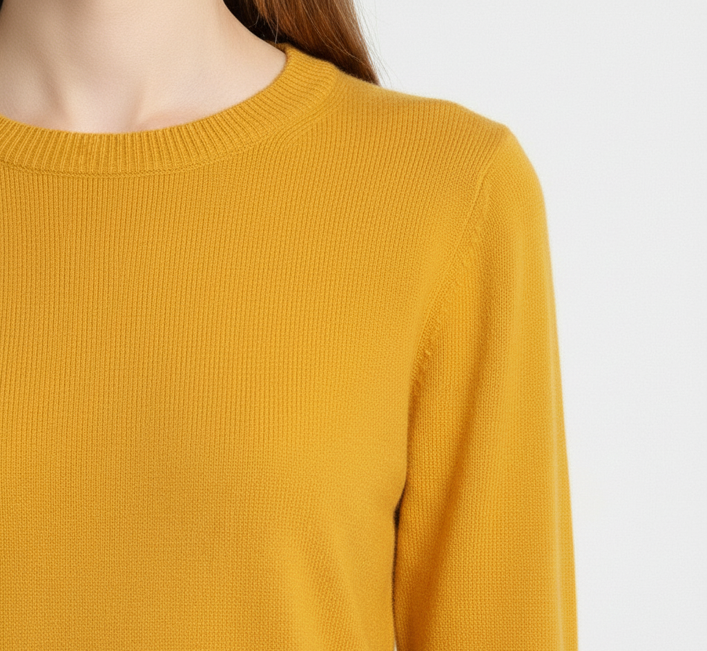Damski Elegancki Kaszmirowy Sweter z Długim Rękawem