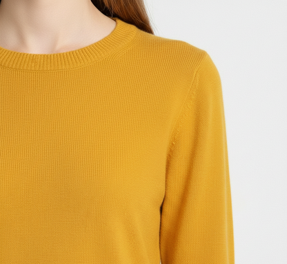 Damski Elegancki Kaszmirowy Sweter z Długim Rękawem