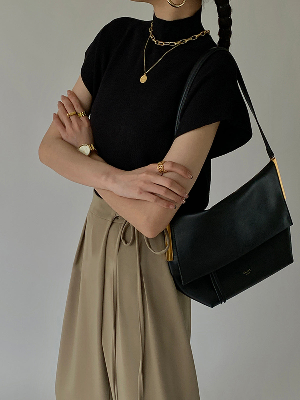Damski Minimalistyczny Elegancki Top Bez Rękawów Czarny