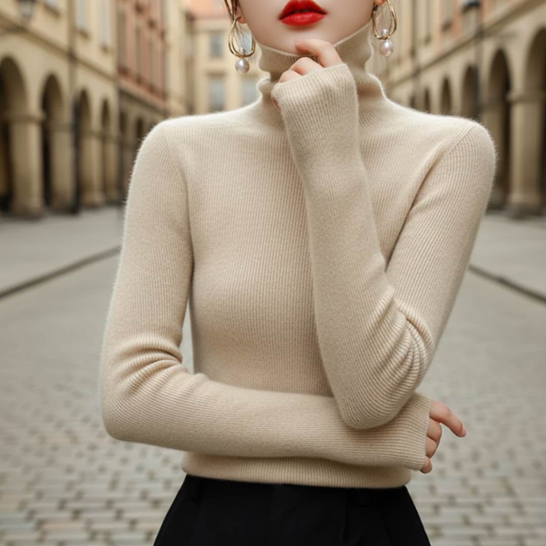 Damski Regular Fit Miękki Sweter z Okrągłym Dekoltem