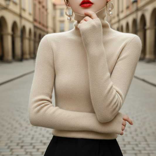 Damski Regular Fit Miękki Sweter z Okrągłym Dekoltem
