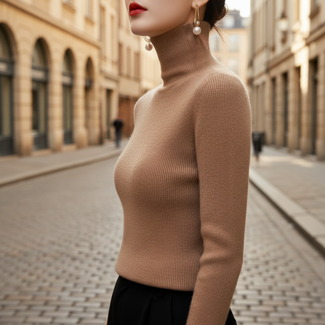 Damski Regular Fit Miękki Sweter z Okrągłym Dekoltem