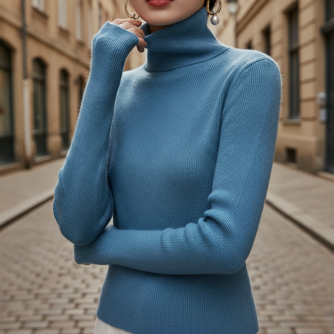 Damski Regular Fit Miękki Sweter z Okrągłym Dekoltem