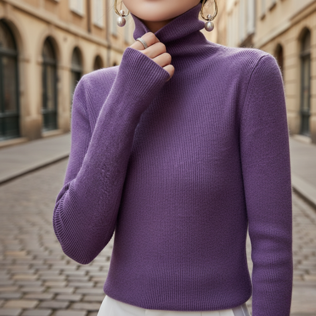 Damski Regular Fit Miękki Sweter z Okrągłym Dekoltem