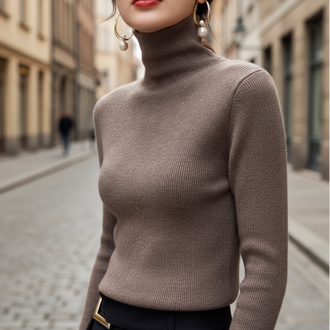 Damski Regular Fit Miękki Sweter z Okrągłym Dekoltem