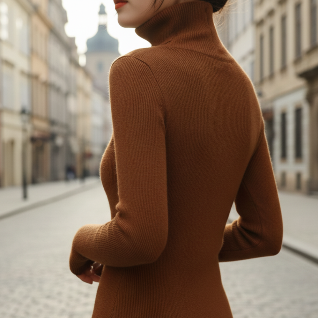 Damski Regular Fit Miękki Sweter z Okrągłym Dekoltem
