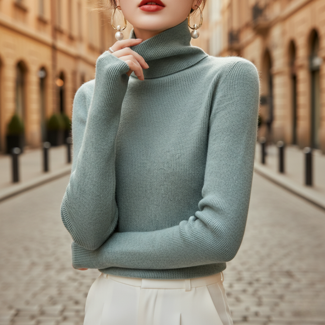 Damski Regular Fit Miękki Sweter z Okrągłym Dekoltem