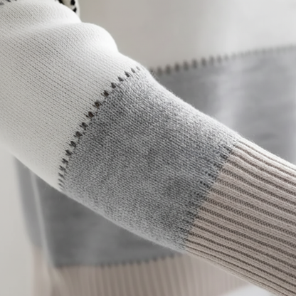Damski Wzorzysty Sweter w Panterkę z Kolorowymi Blokami na Chłodniejsze Dni