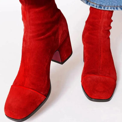 Damskie Eleganckie Buty Na Obcasie Z Kwadratowym Noskiem