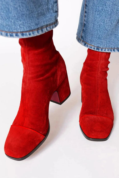 Damskie Eleganckie Buty Na Obcasie Z Kwadratowym Noskiem
