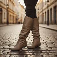 Damskie Eleganckie Skórzane Buty Na Niski Obcas