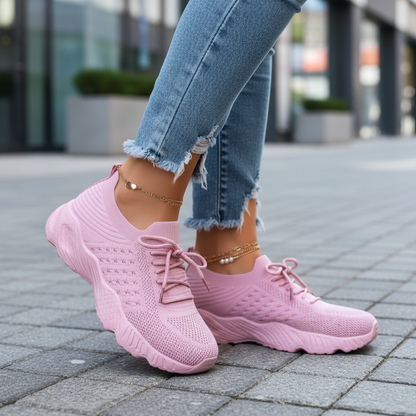 Damskie Oddychające Siateczkowe Sznurowane Tenisówki na Wiosnę i Lato
