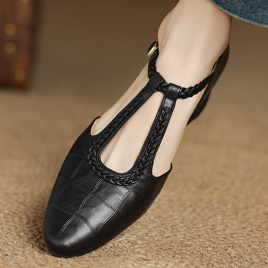 Eleganckie Buty Damskie Mary Jane z Płaską Podeszwą i Paskiem T | Komfortowe i Stylowe na Co Dzień 8