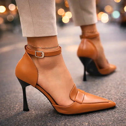 Eleganckie Szpilki Damskie z Paskiem na Kostce i Szpiczastym Noskiem | Komfortowy Design dla Stylowych Stylizacji 0