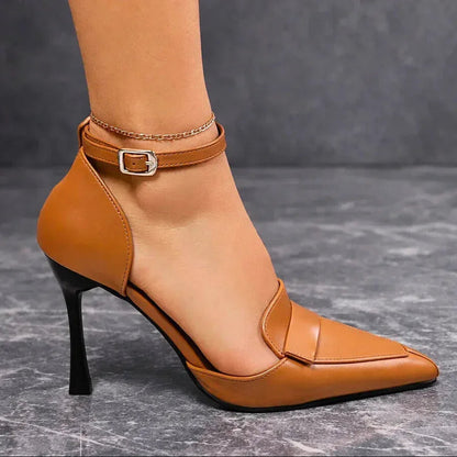 Eleganckie Szpilki Damskie z Paskiem na Kostce i Szpiczastym Noskiem | Komfortowy Design dla Stylowych Stylizacji 1