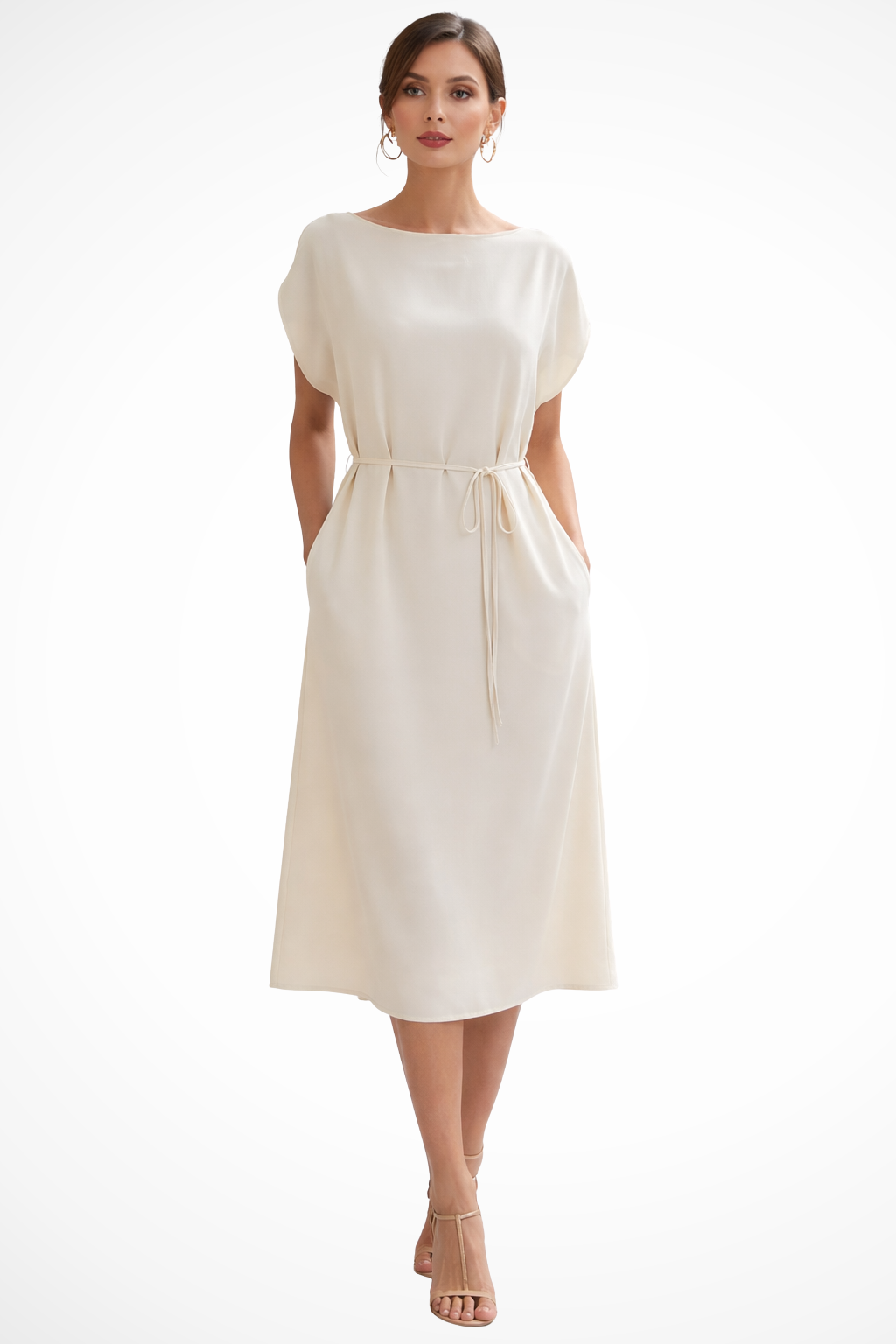 Emily | Elegancka Midi Sukienka z Rękawami Nietoperza 0