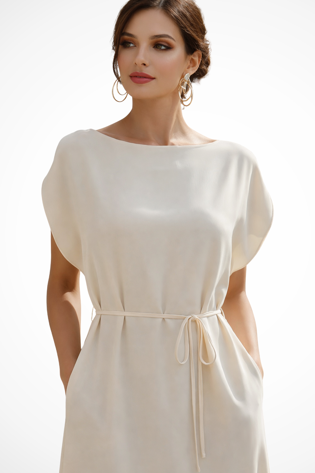 Emily | Elegancka Midi Sukienka z Rękawami Nietoperza 2