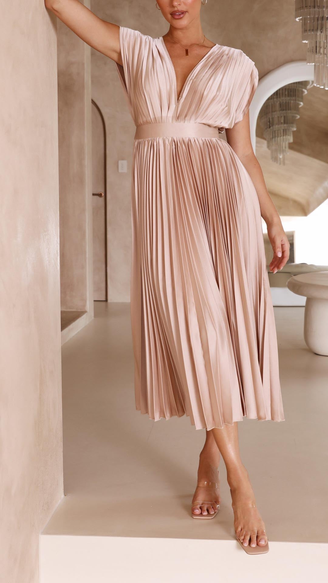Emily | Elegancka Plisowana Sukienka Maxi na Wesele 8
