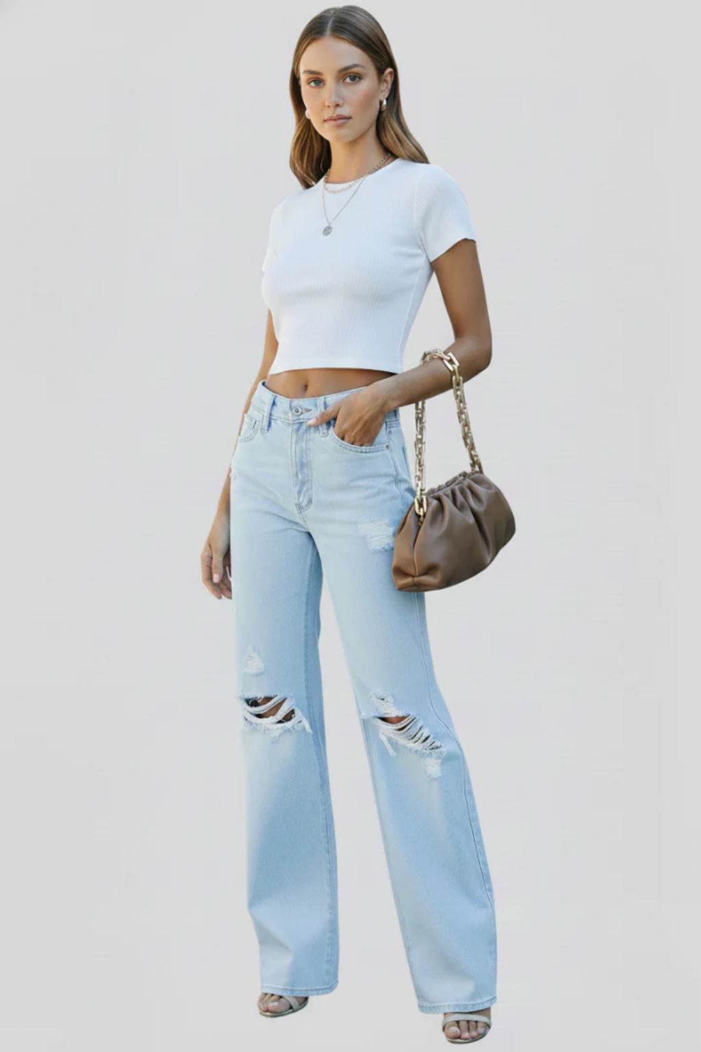 Emily | Szerokie Damskie Jeansy z Wysokim Stanem 1
