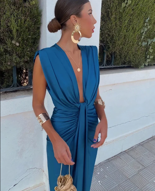 Emma | Elegancka Plisowana Sukienka Midi na Wesele 0
