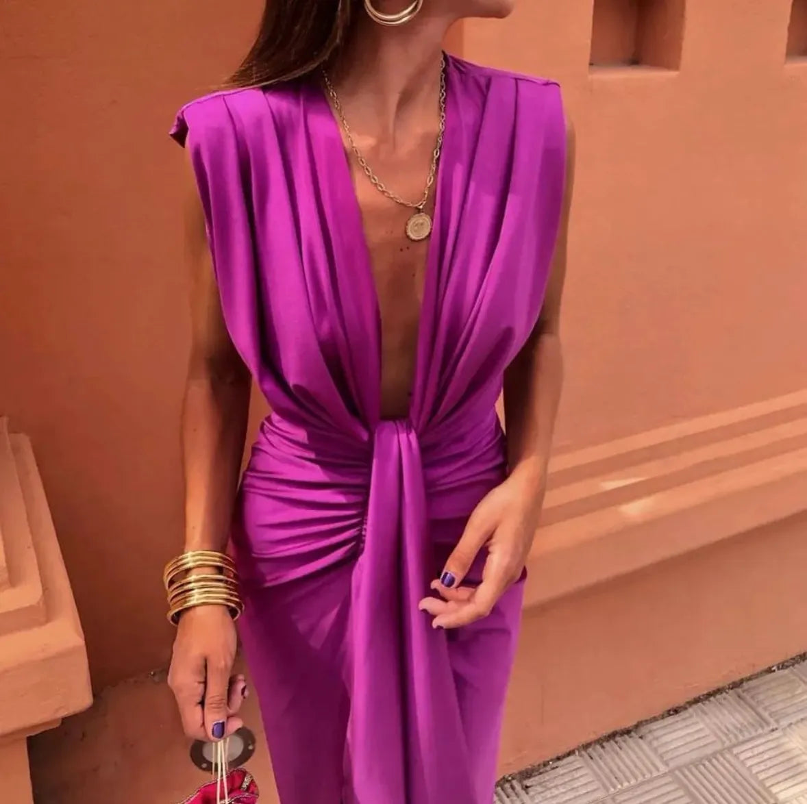Emma | Elegancka Plisowana Sukienka Midi na Wesele 5