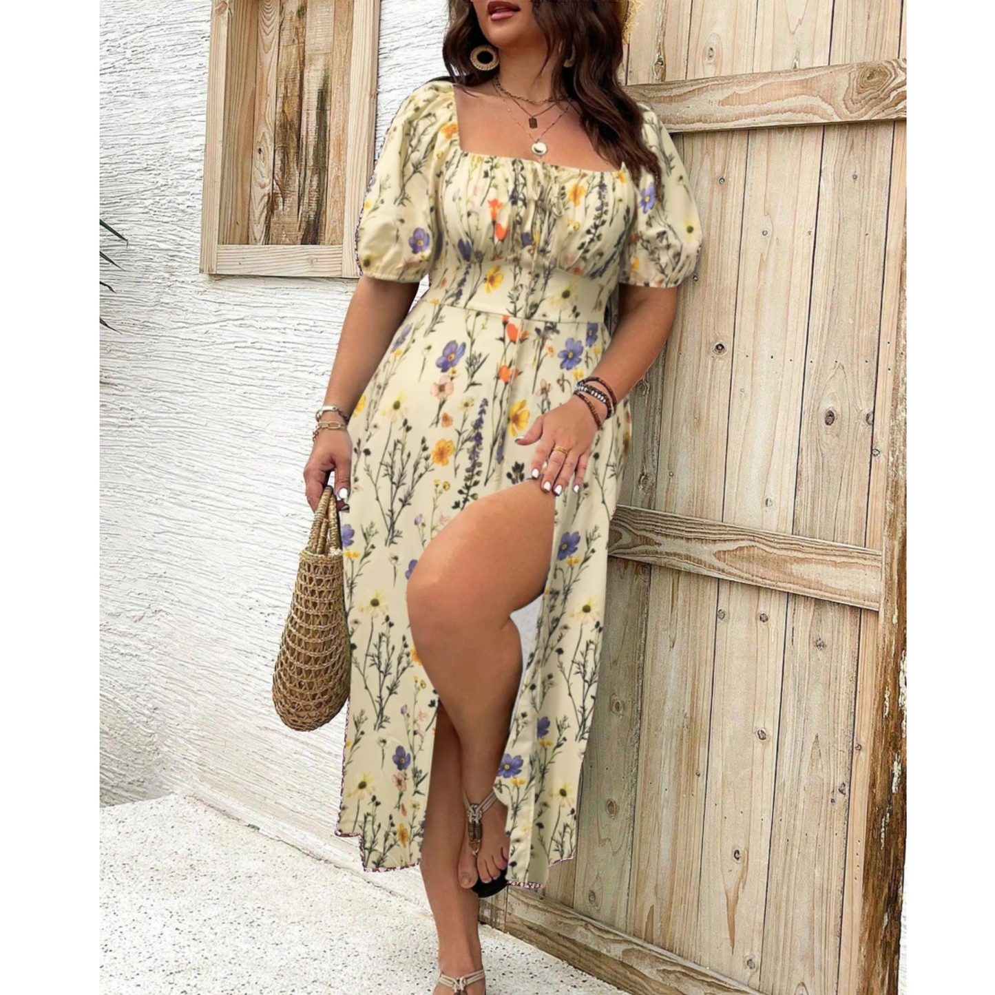 Emma | Elegancka Sukienka Maxi na Wesele z Bufiastymi Rękawami 10