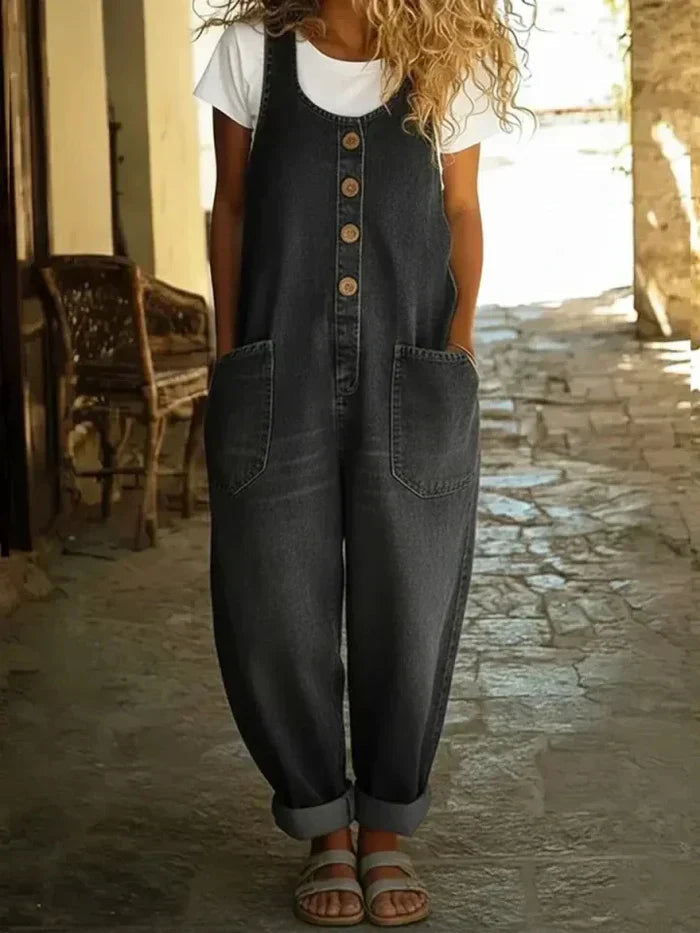 Kobieta's Wygodny Dżinsowy Kombinezon | Stylowy Oversize na Lato