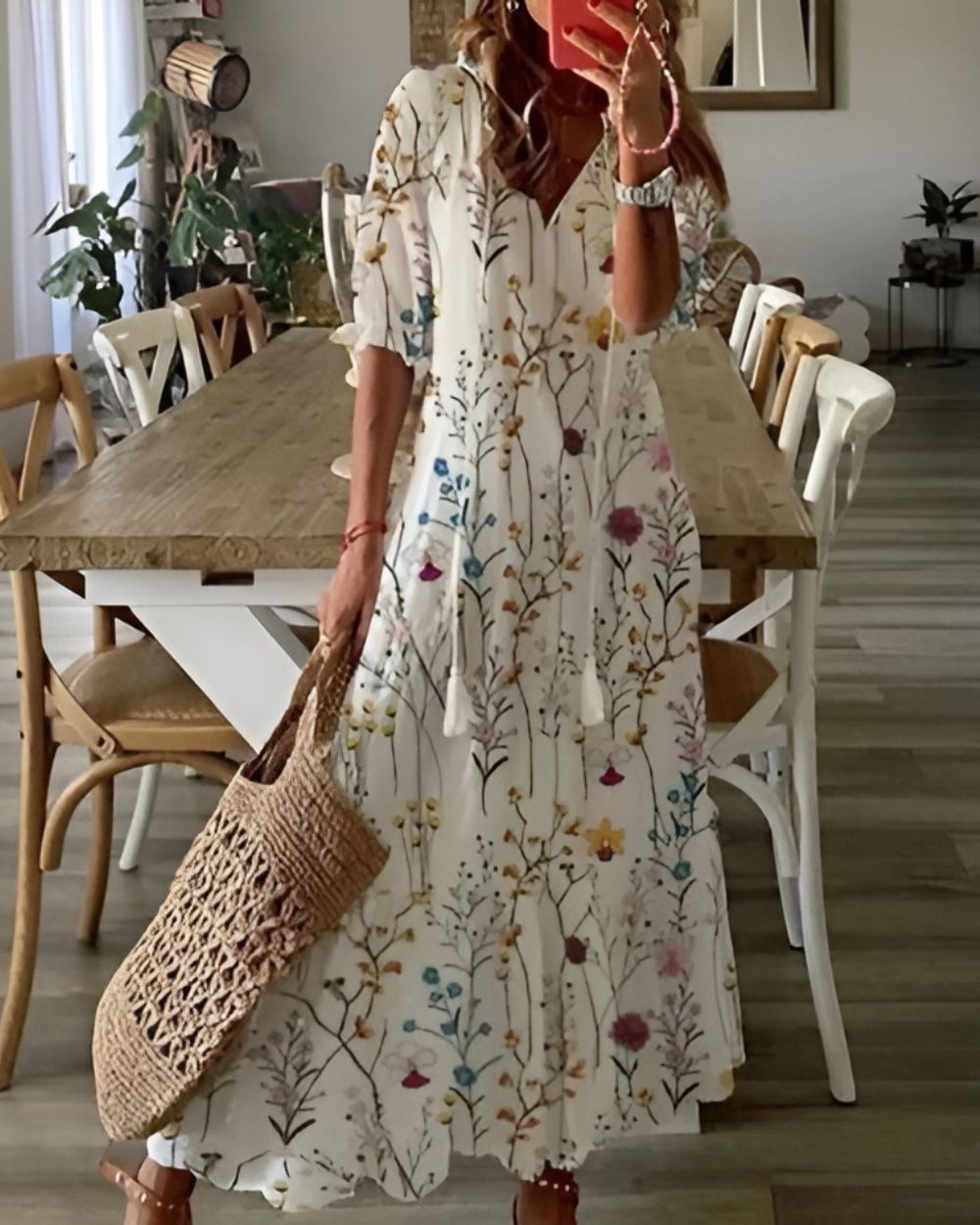 Lena | Lekka Luźna Sukienka Boho z Frędzlami na Lato 6