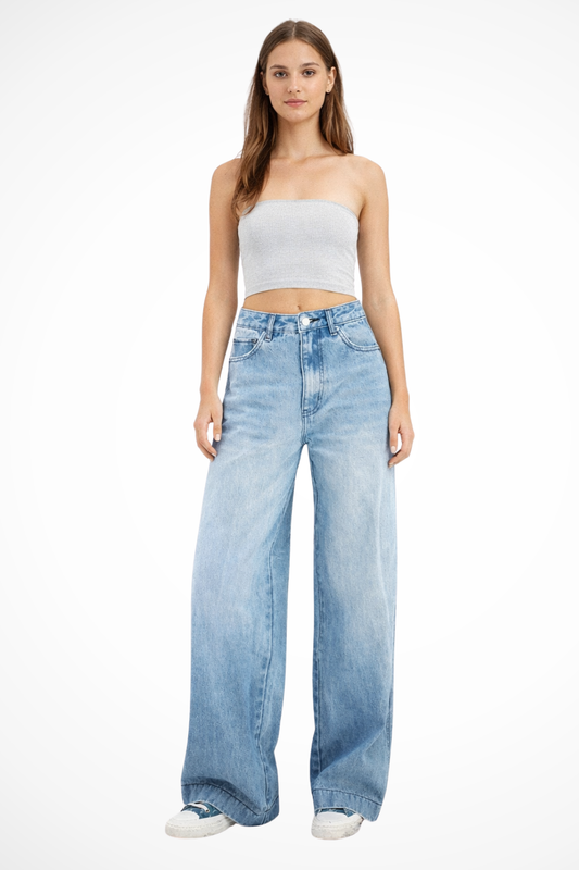 Lily | Oversize High Waist Damskie Jeansy z Szerokimi Nogawkami 0