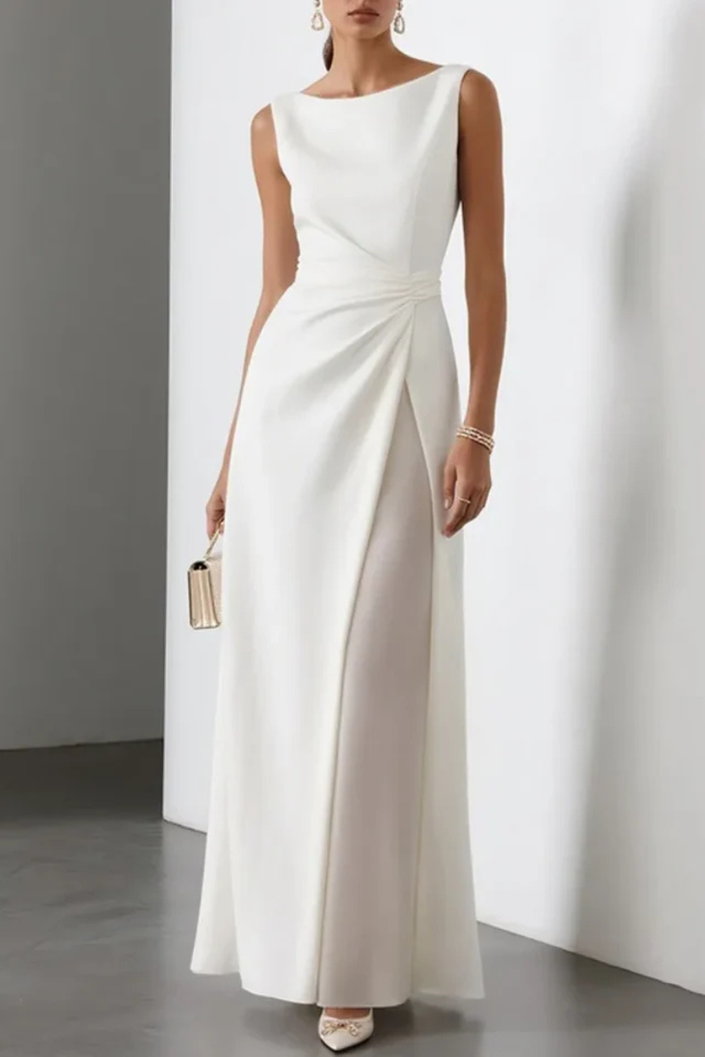 Maja | Elegancka Damska Sukienka Maxi z Drapowaniem 1
