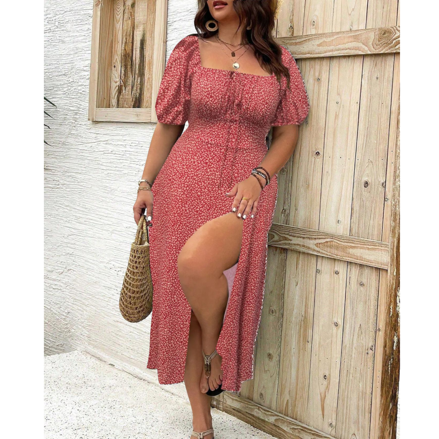 Maya | Elegancka Maxi Sukienka z Bufiastymi Rękawami na Wesele 7
