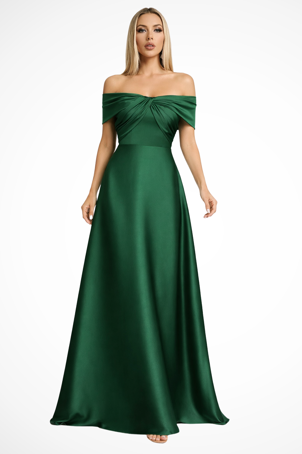 Maya | Elegancka Sukienka Maxi na Wesele z Odkrytymi Ramionami 0